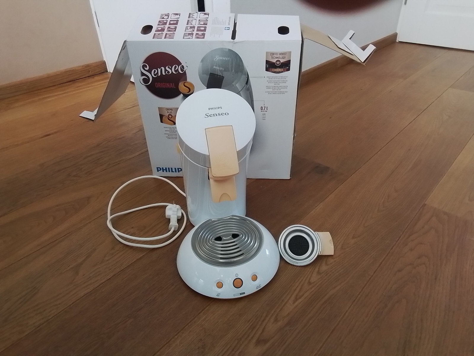 Philips Senseo Original koffiezetapparaat - Wit oranje, Witgoed en Apparatuur, Koffiepads en cups, Koffiemachine, Ophalen of Verzenden