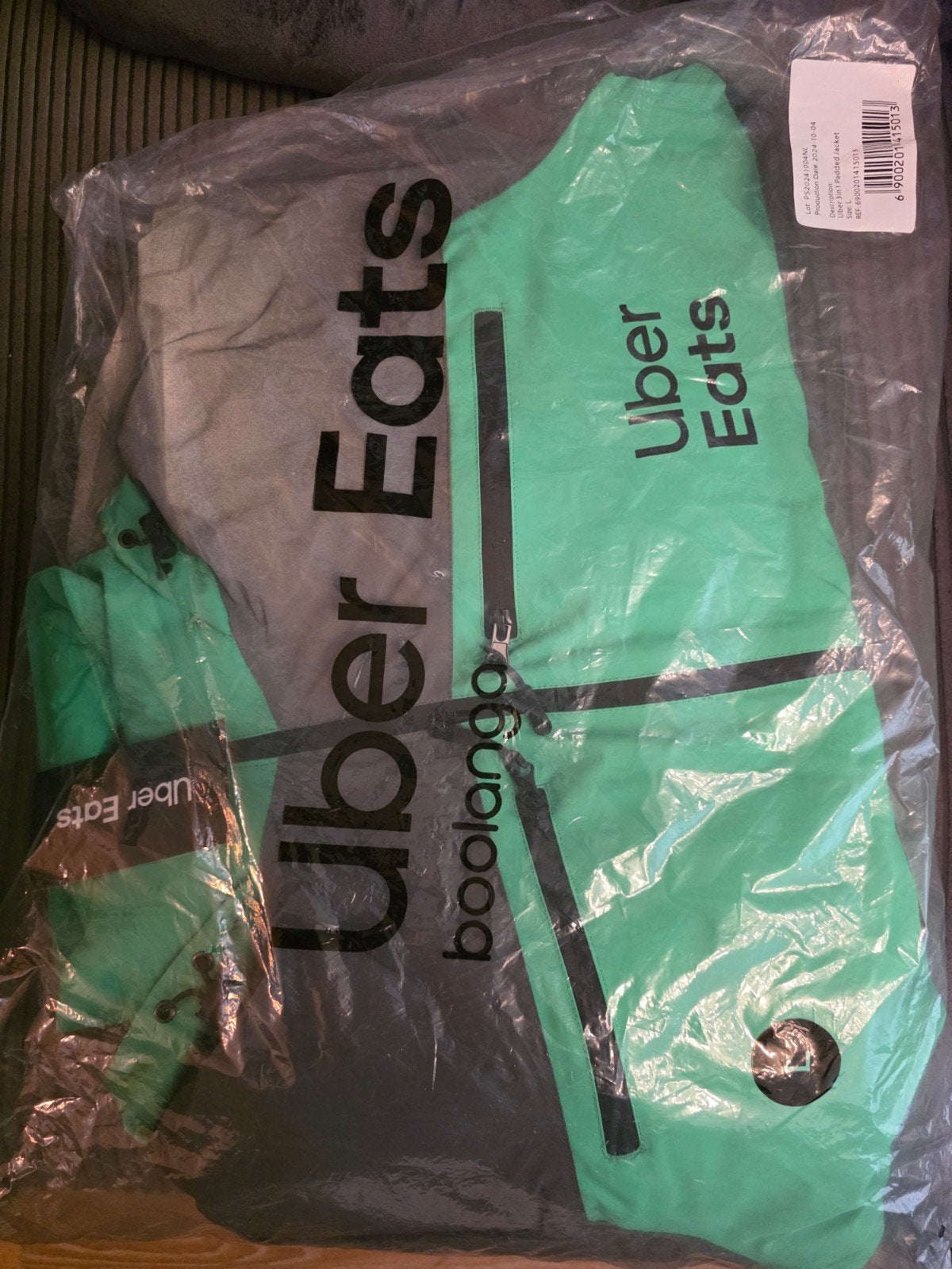 Uber Eats bezorgers jas en broek - Maat L, Maat 52/54 (L), Nieuw, Ophalen of Verzenden, Groen