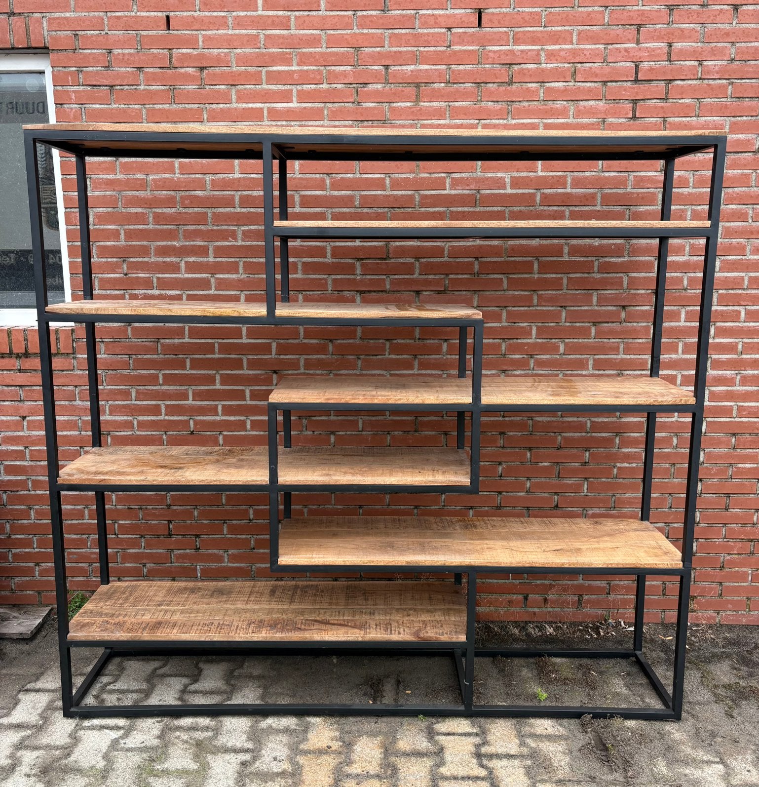 Roomdivider / Vakkenkast Mangohout Industrieel Nieuw | €450, Ophalen, Nieuw