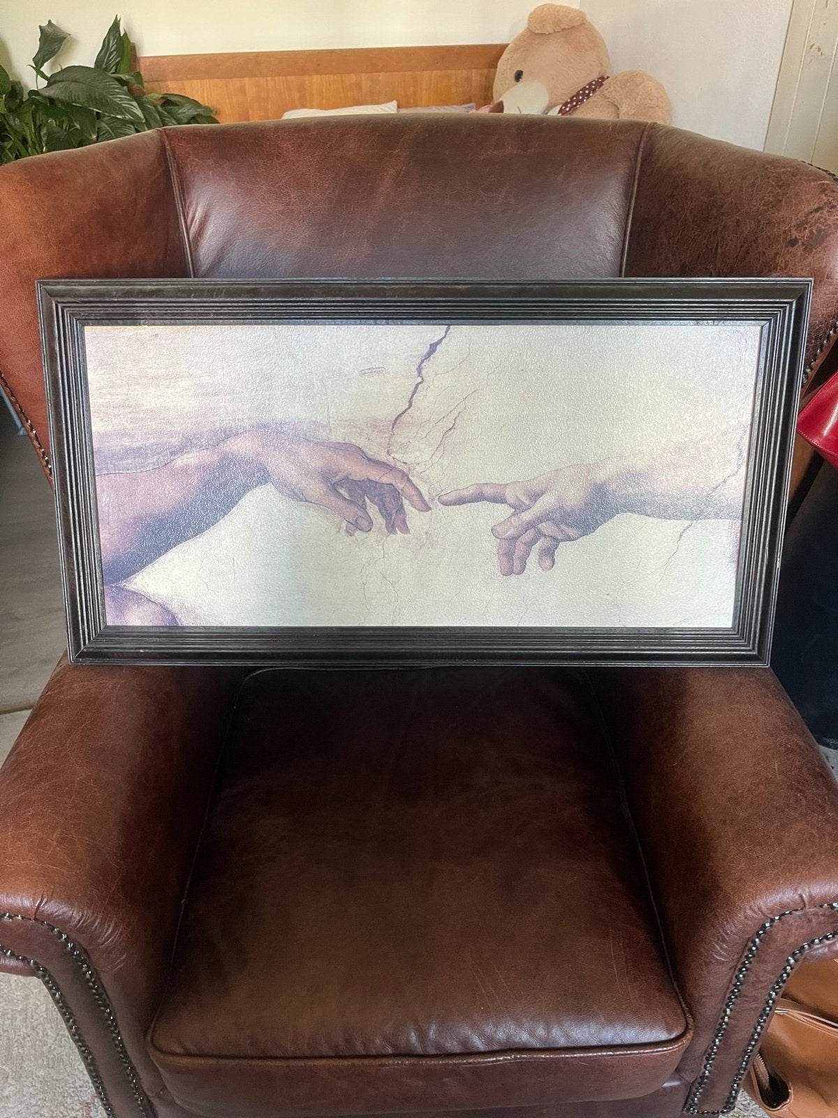 Schilderij: De Schepping van Adam - Ingelijste reproductie, Ophalen, Klassiek, Print, Overige onderwerpen