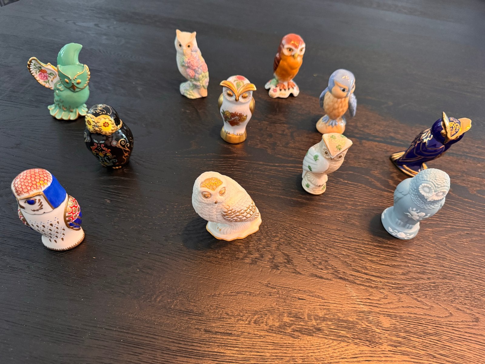 Franklin Mint Uilen Collectie met Boekje - 11 Beeldjes, Ophalen, Zo goed als nieuw