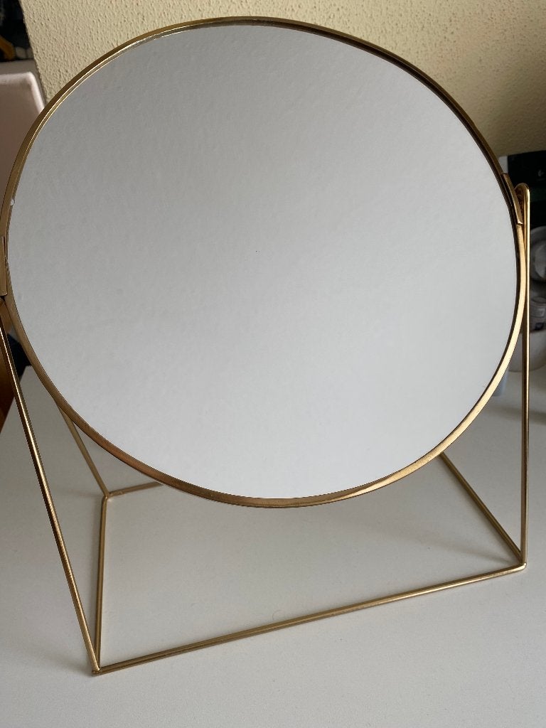 Luxe Gouden Make-up Spiegel - Ø 30 cm met Vergroting, Ophalen, Eu, Zo goed als nieuw, Eu