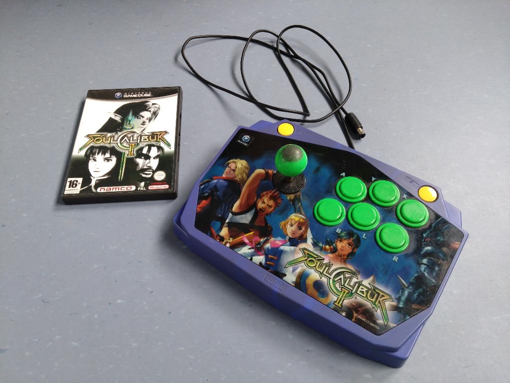 Soul Calibur 2 Hori Arcade Fightstick+Game Nintendo GameCube, Gebruikt, Vechten, 1 speler, Ophalen of Verzenden