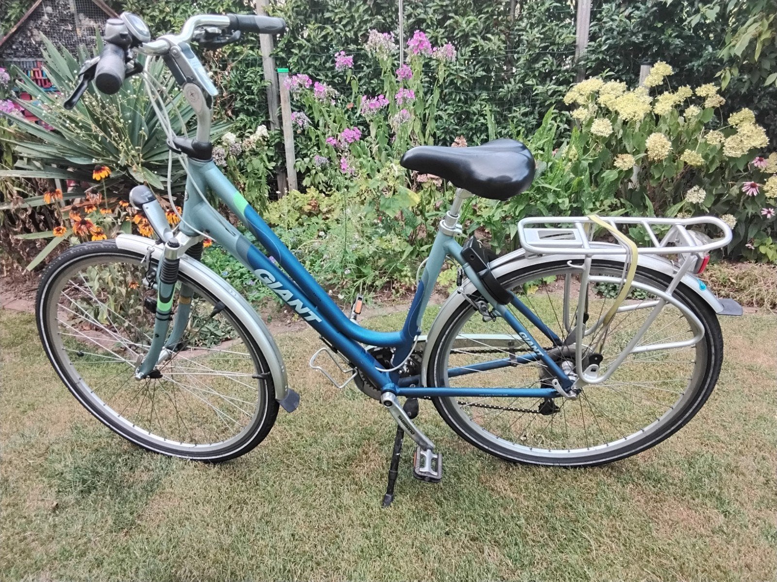 damesfiets giant  blauw shimano frame 24 inch, Ophalen, Gebruikt, Velgrem, Versnellingen