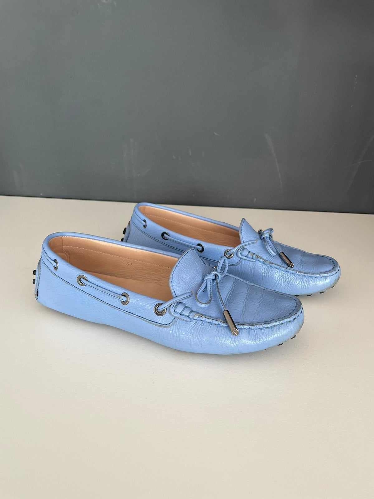 Leren Tod’s, Blauw, Instappers, Ophalen of Verzenden, Zo goed als nieuw