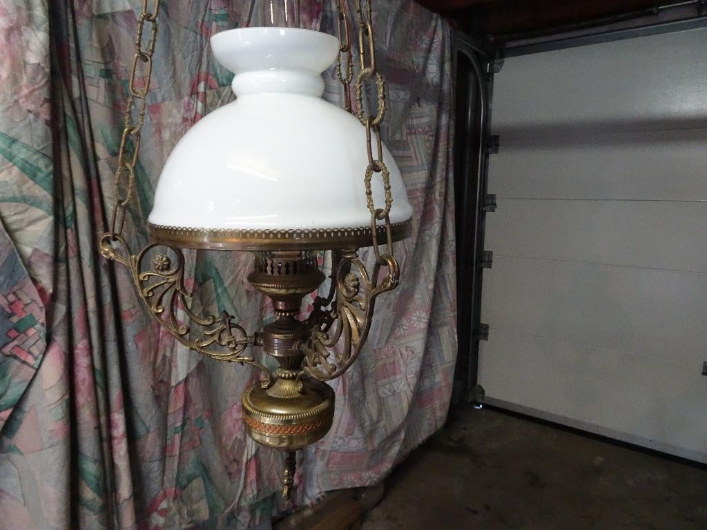 Olielamp klassiek brons, Ophalen, Zo goed als nieuw, Glas, Klassiek