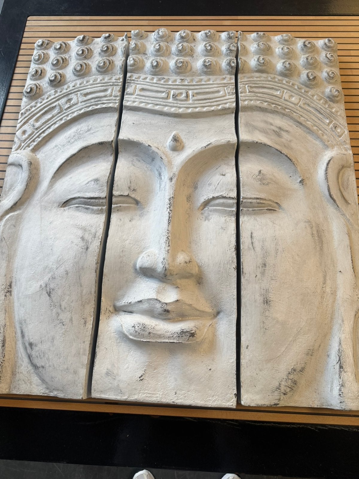Boeddha 3-luik, Ophalen, Met reliëf, 100 cm, Overige materialen