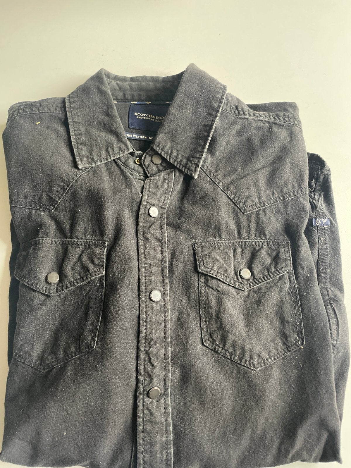 Scotch & Soda Western overhemd - Zwart - Maat S, Ophalen of Verzenden, Gedragen, Zwart, Halswijdte 38 (S) of kleiner