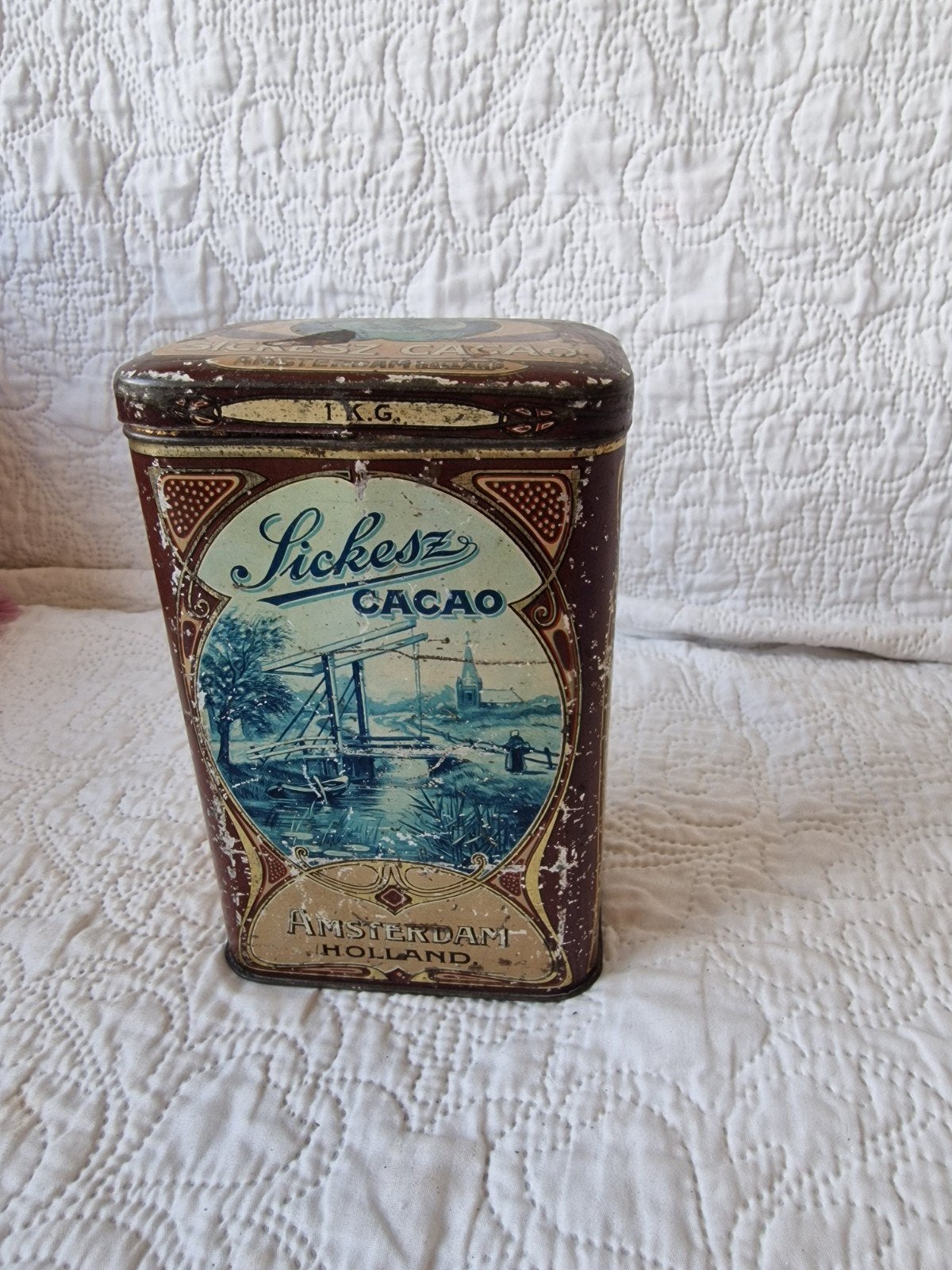 Antieke Sickesz Cacao Blik - Amsterdam Holland, Ophalen of Verzenden