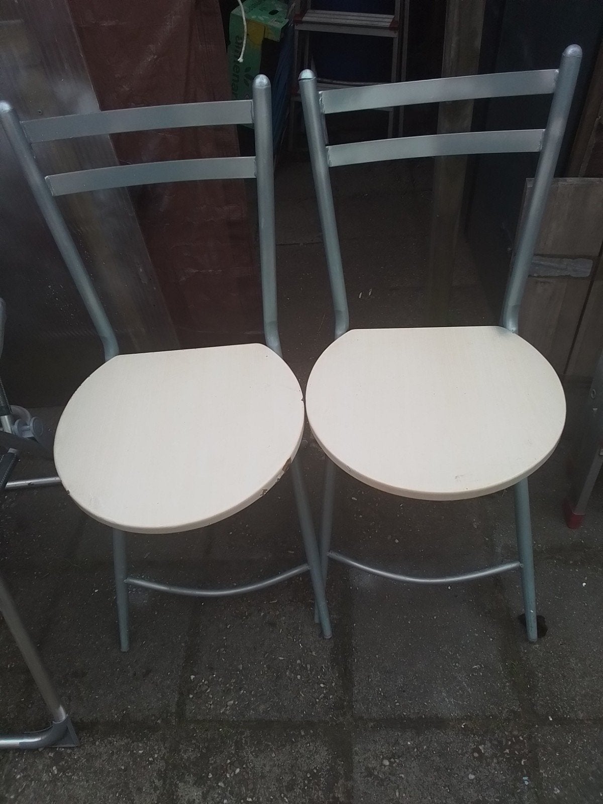 Set van 2 opklapbare bistrostroelen, Ophalen of Verzenden, Gebruikt, Twee