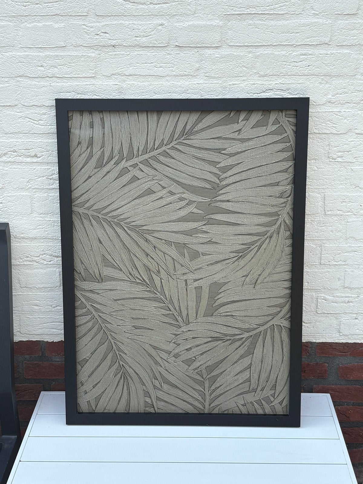 wanddecoratie lijst met Arte Monsoon Sabal behang 50 x 70 cm, Huis en Inrichting, Ophalen of Verzenden, Zo goed als nieuw, Schilderij