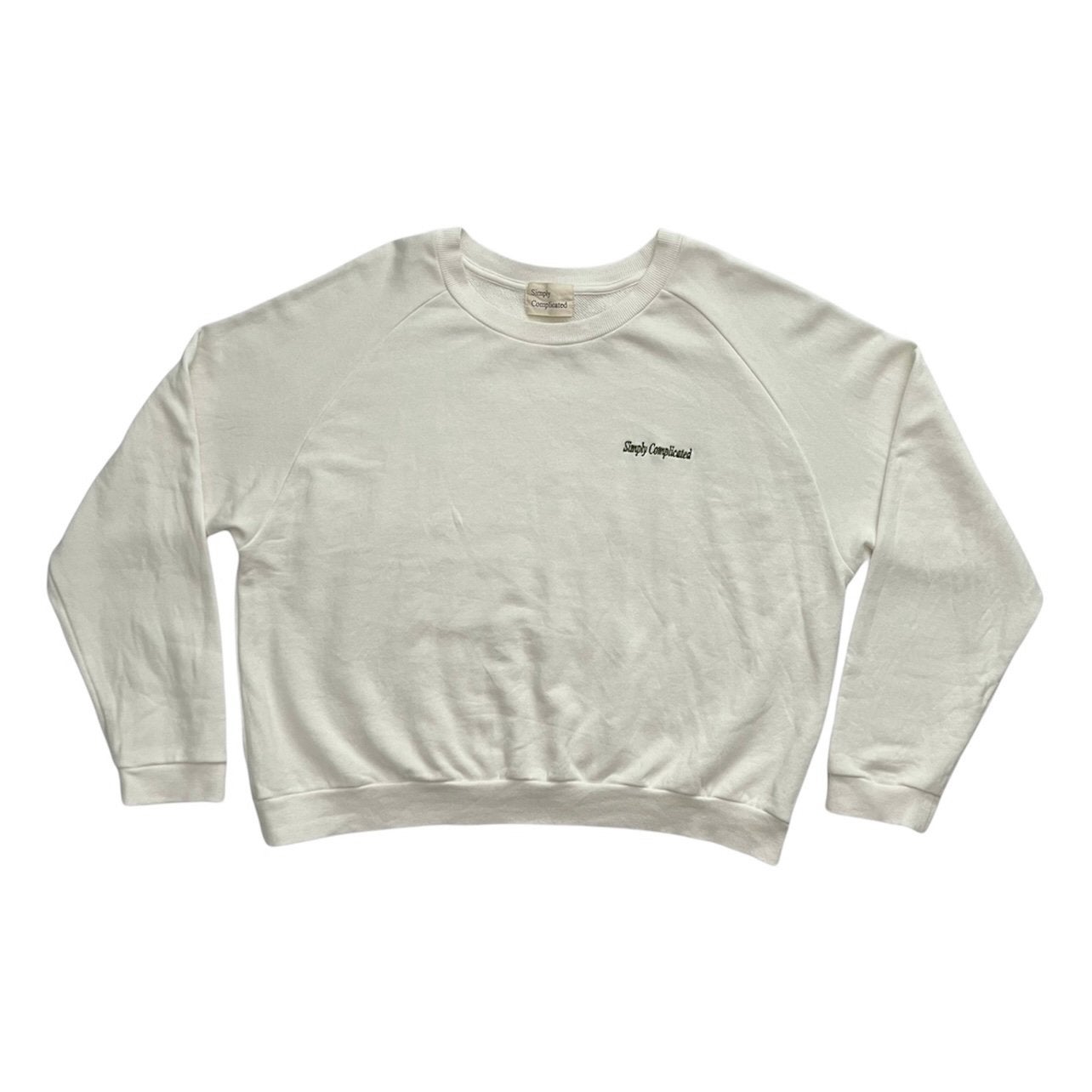 Simply Complicated Boxy Cropped Crewneck, Ophalen of Verzenden, Zo goed als nieuw, Maat 56/58 (XL), Wit