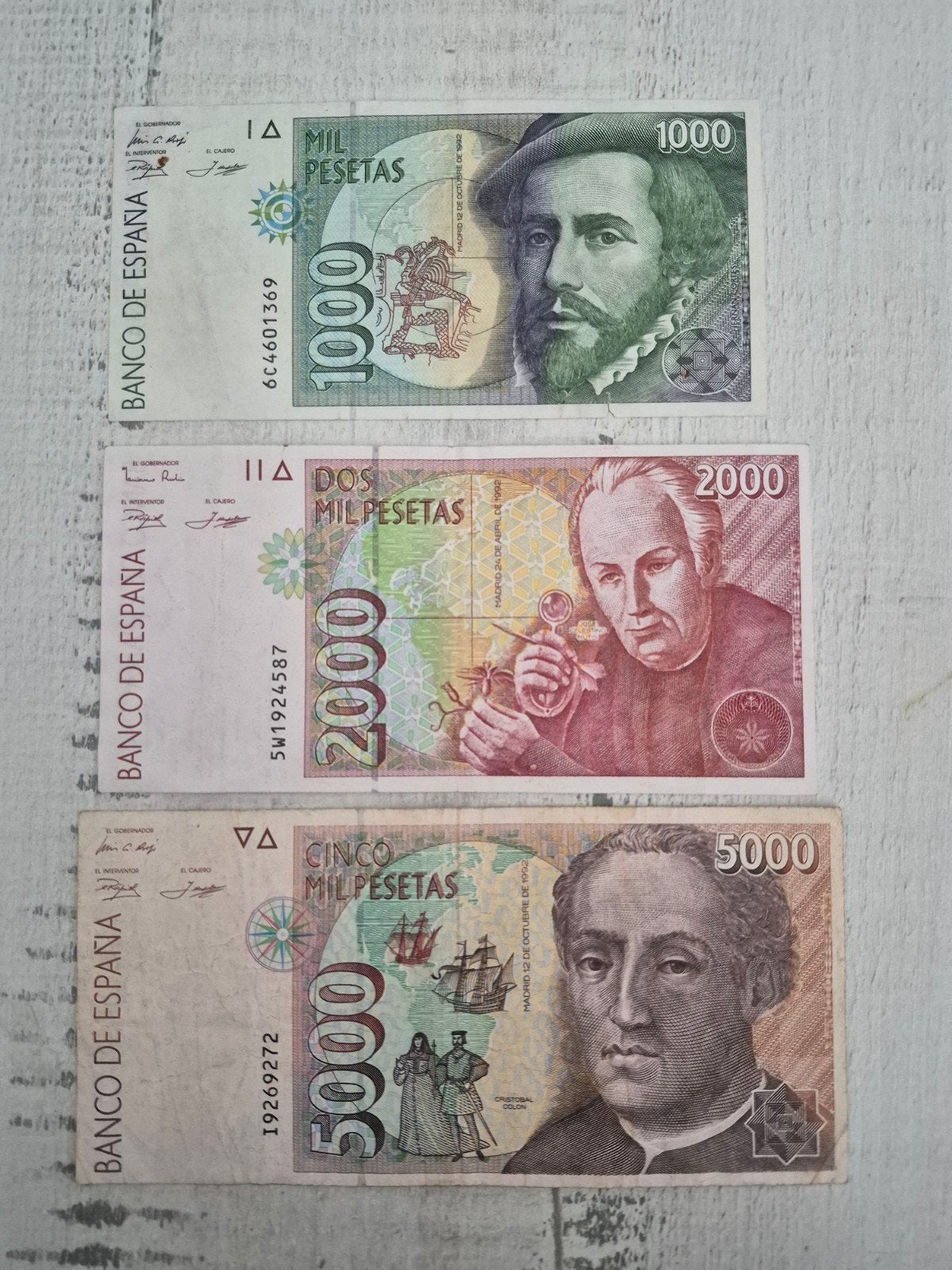 Spaanse Peseta biljetten - 1000, 2000, 5000 Pesetas, Ophalen of Verzenden, Overige landen