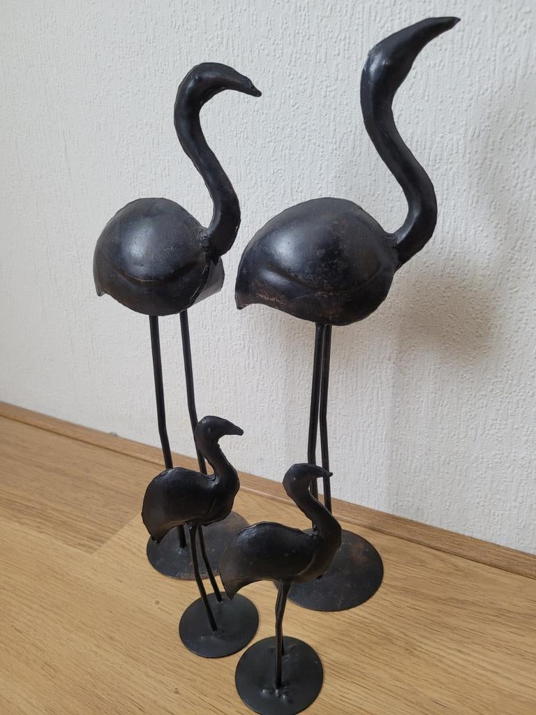 In nieuwstaat: metalen flamingo familie, Ophalen of Verzenden