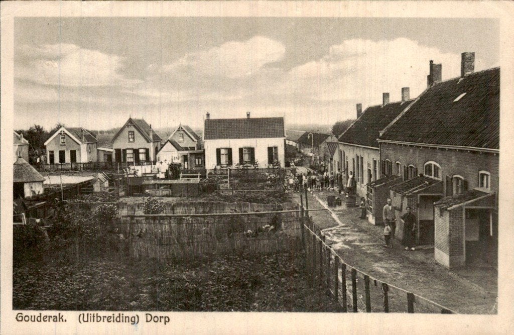 Gouderak - Dorp - Uitbreiding, Ophalen of Verzenden, 1920 tot 1940, Gelopen, Zuid-Holland
