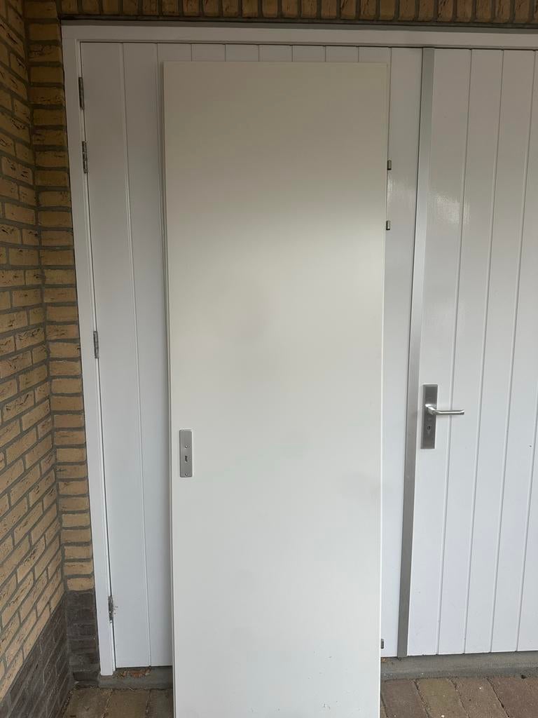 Witte meterkastdeur- Zo goed als nieuw, Doe-het-zelf en Verbouw, 80 tot 100 cm, Ophalen of Verzenden, 200 tot 215 cm, Hout