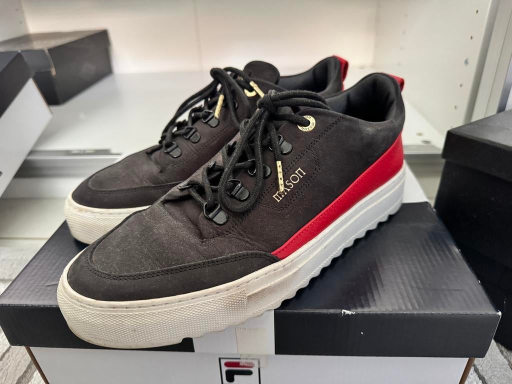 Mason Garments sneakers maat 42,5 zwart/rood, Ophalen, Zo goed als nieuw, Zwart, Sneakers of Gympen