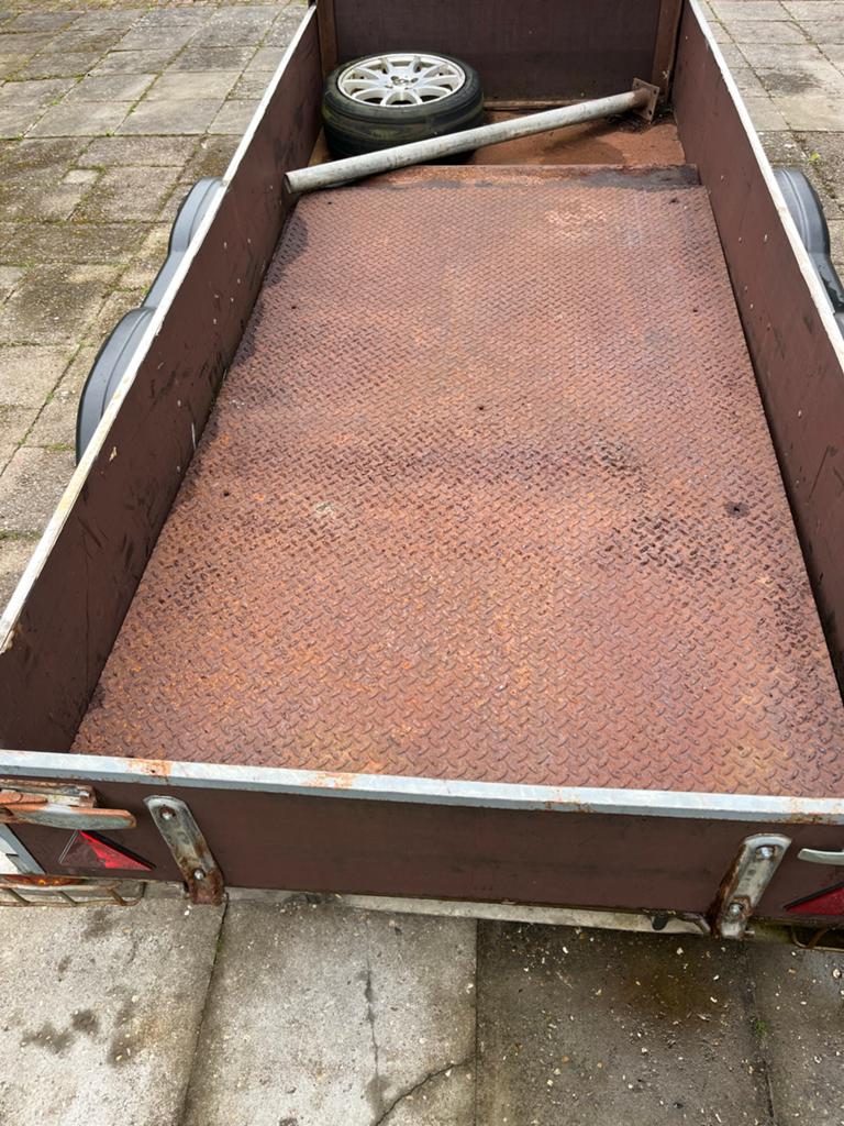 3x stalen traanplaat 215x125 cm – 5 mm dik, Ophalen, Gebruikt, IJzer