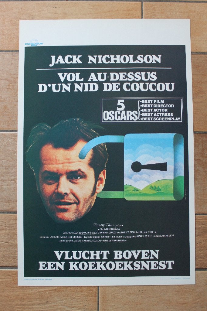 filmaffiche One Flew Over The Cuckoo's Nest filmposter, Rechthoekig Staand, Ophalen of Verzenden, Zo goed als nieuw, A1 t/m A3