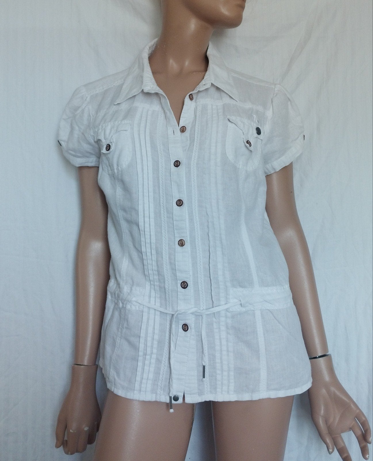 MAGNUUM LINNEN Blouse , Maat L, Ophalen of Verzenden, Zo goed als nieuw, Maat 42/44 (L), Wit