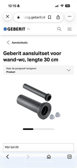 WC-aansluitset Geberit-verlengt, Ophalen of Verzenden, Nieuw, Overige typen