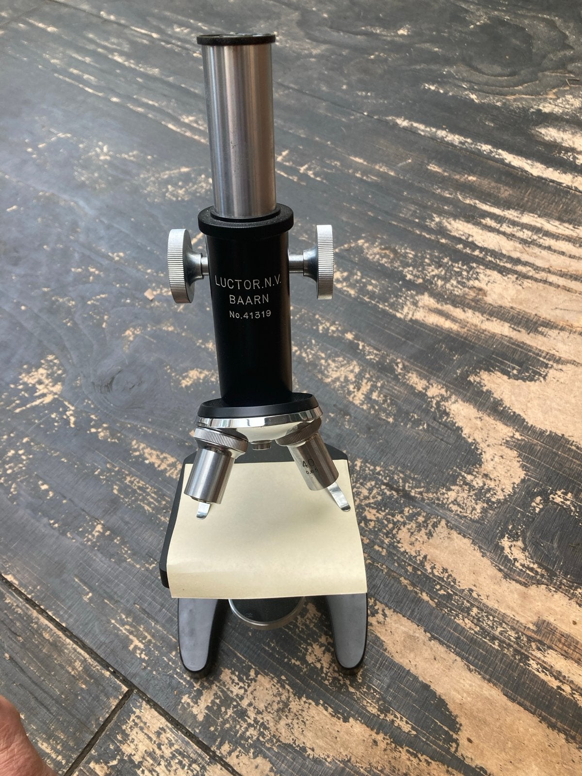 Vintage Luctor N.V. Baarn Microscoop met extra lenzen, Ophalen, Gebruikt, 400x tot 1000x, Biologische microscoop