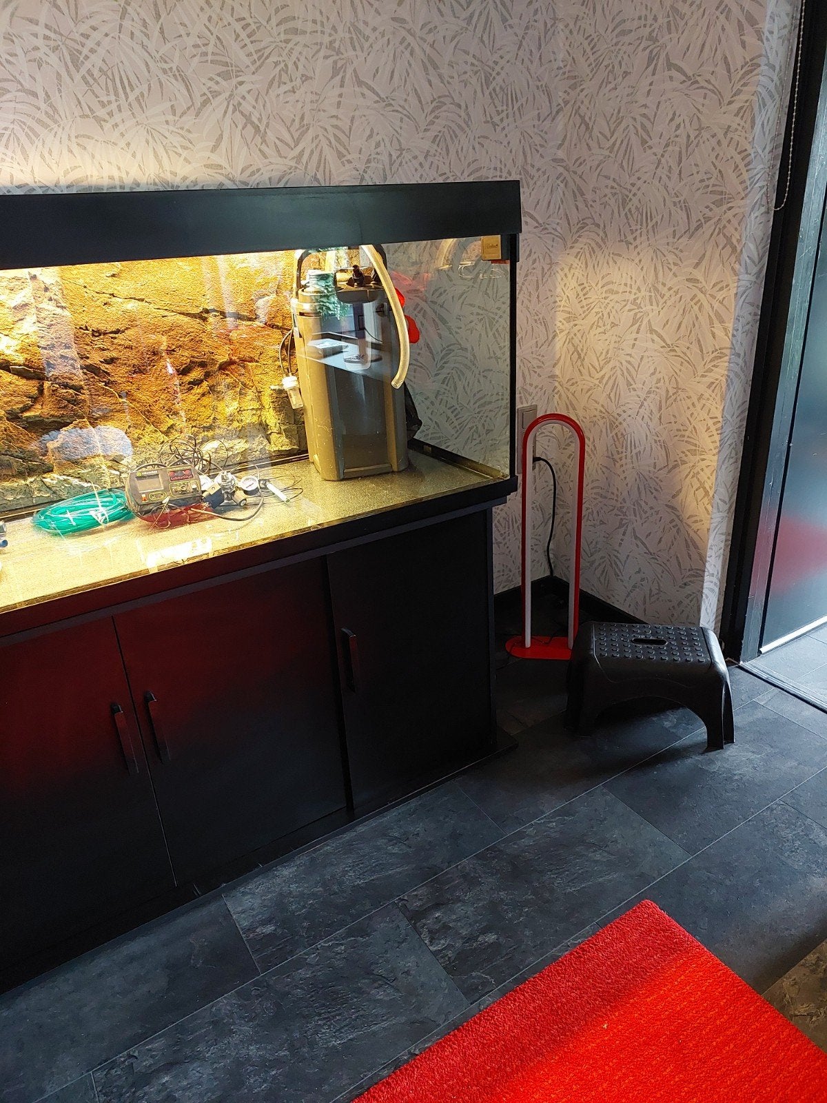 aquarium 1.80 met onderkast, Dieren en Toebehoren, Ophalen, Inclusief toebehoren, Gebruikt, Aquariummeubel