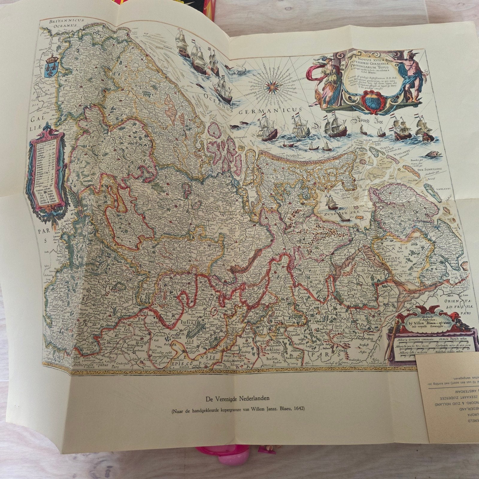 Historische kaart: De Verenigde Nederlanden (1642), Ophalen of Verzenden, 1800 tot 2000, Nederland, Willem Jansz. Blaeu