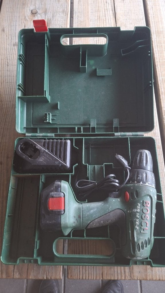 Bosch PSR12 VE-2 accu boormachine met lader AL60DV  boor, Ophalen of Verzenden, Gebruikt, Boormachine