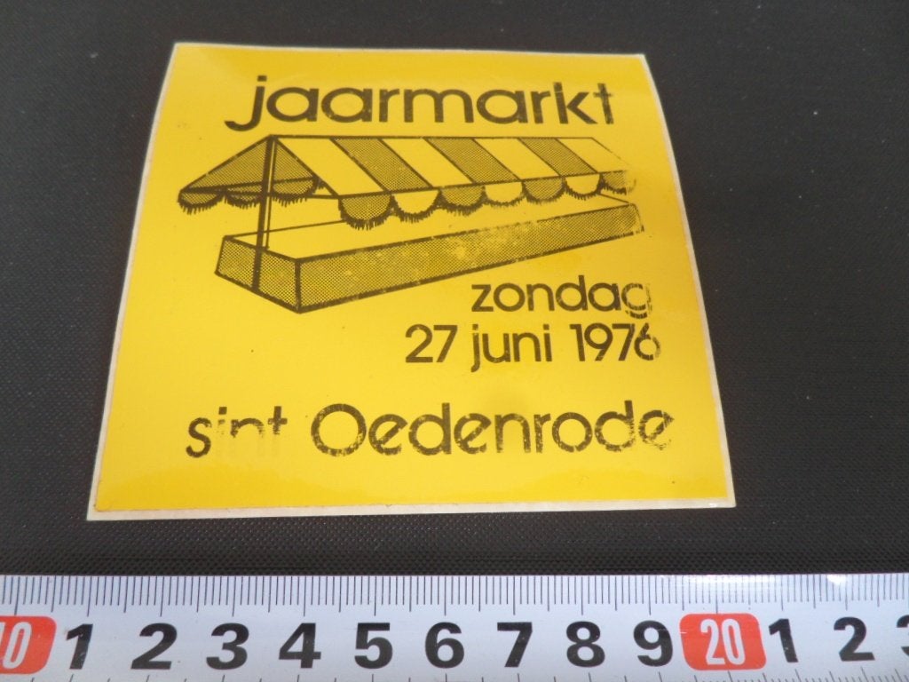 sticker sint oedenrode jaarmarkt zondag 27 juni 1976, Verzamelen, Ophalen of Verzenden, Zo goed als nieuw