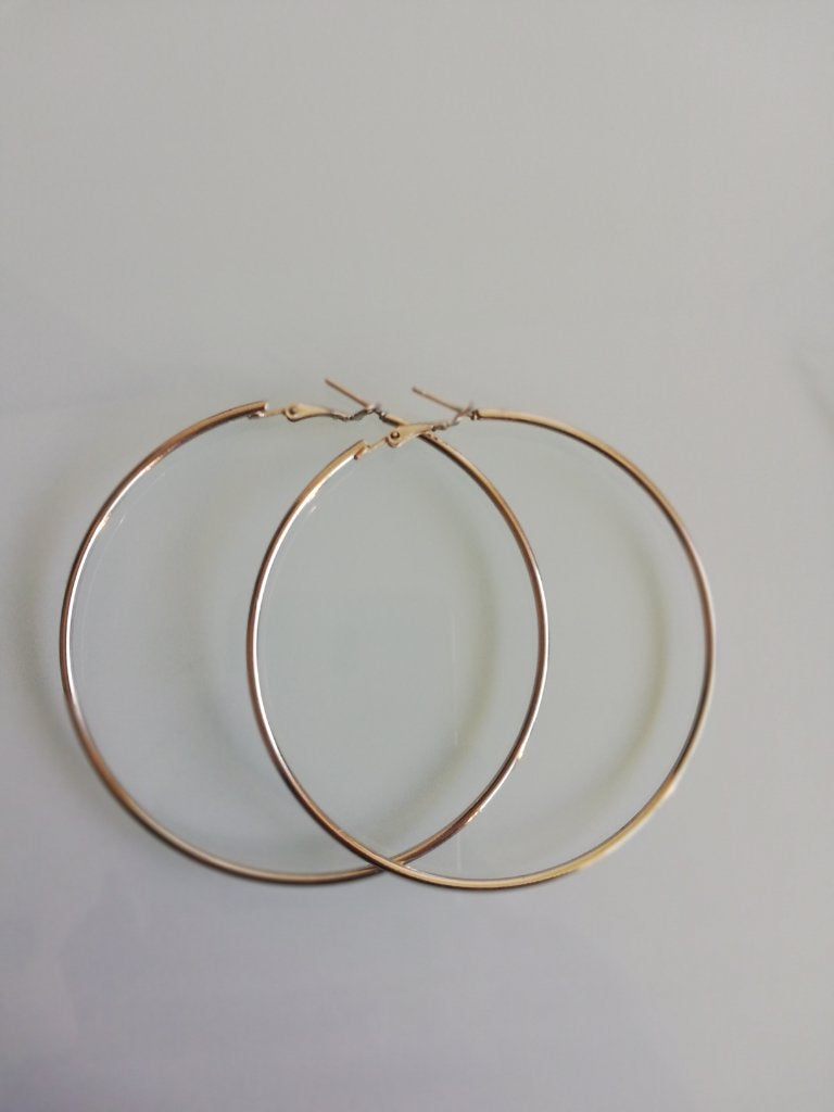 Grote oorringen 7.5 cm, Sieraden, Tassen en Uiterlijk, Oorbellen, Overige materialen, Hangers, Ophalen of Verzenden, Zo goed als nieuw