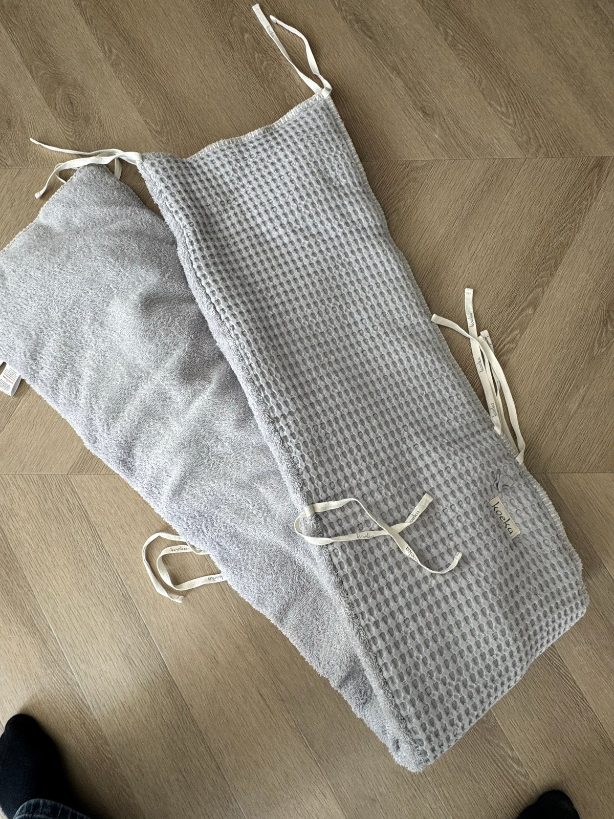 Koeka bedomrander wafel/badstof grijs, Gebruikt, Jongetje of Meisje, Ledikant, Ophalen of Verzenden