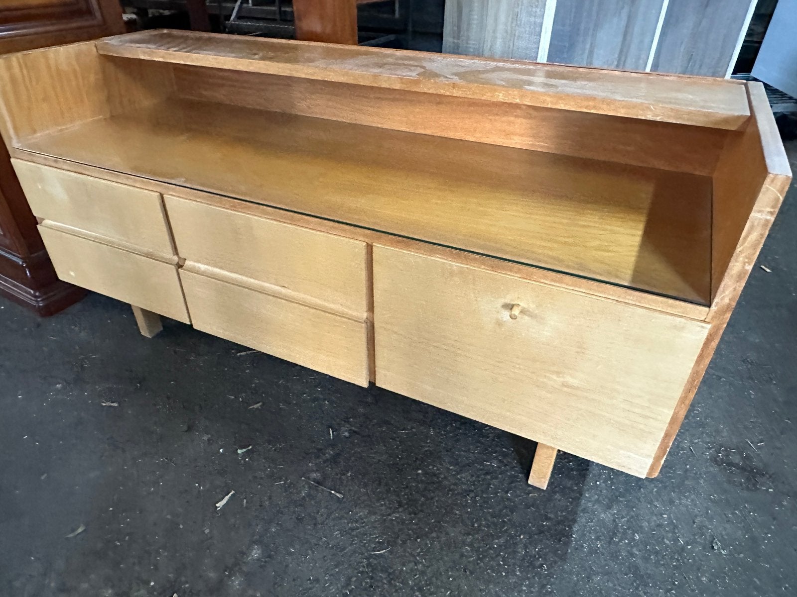 Vintage jaren 50/60 dressoir vitrinekast barkast – 120 cm, Ophalen, Gebruikt, Vintage, A