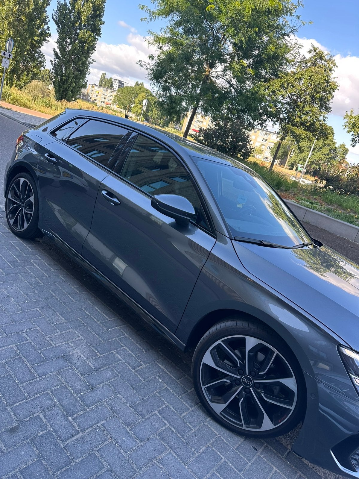 Audi A3 35 TDI 150pk S Line 2022 Grijs, Auto's, Euro 6, 4 cilinders, Alcantara, Diesel