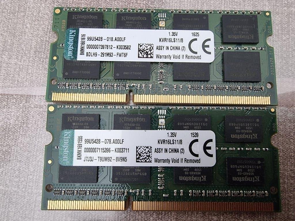 16GB (2X8GB) DDR3 PC3L-12800 1600Mhz 2Rx8 Kingston!, Computers en Software, RAM geheugen, 1600mhz, DDR3, Ophalen of Verzenden