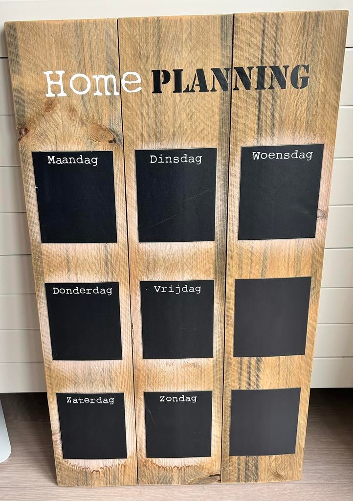 Weekplanner van steigerhout, Ophalen, Zo goed als nieuw