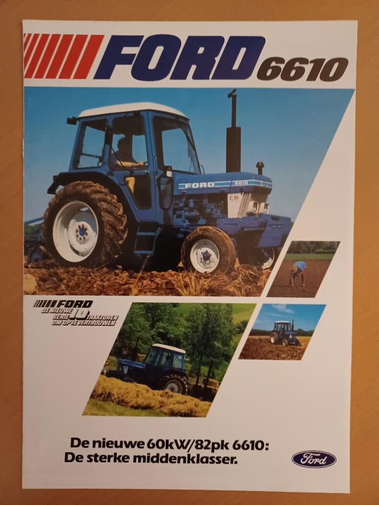 Folder Ford 6610 tractor, Ophalen of Verzenden, Gelezen, Tractor en Landbouw
