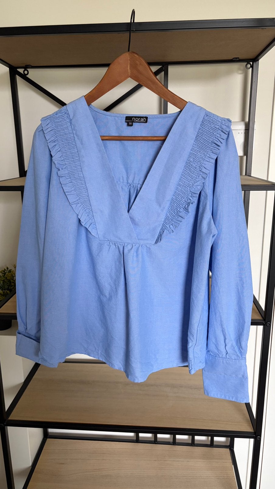 Blouse Norah 38, Kleding | Dames, Ophalen of Verzenden, Zo goed als nieuw, Maat 38/40 (M), Blauw