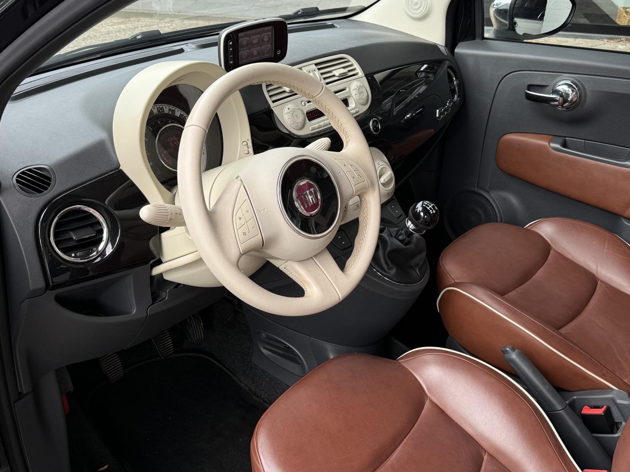 Fiat 500 C 1.2 Lounge | AIRCO | LEDER | BLUETOOTH BELLEN | P, Auto's, Euro 5, Gebruikt, 4 cilinders, Cabriolet