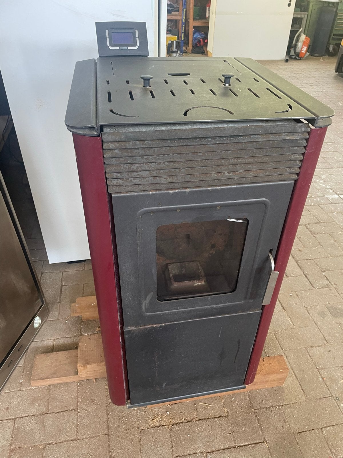 Rowi Pelletkachel ARCO Bordeaux - Gebruikt, Ophalen, Gebruikt, Vrijstaande haard, Overige soorten
