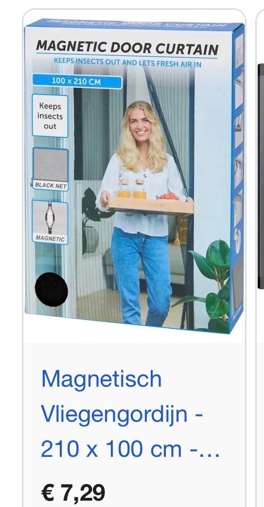 Magnetisch Vliegengordijn - 100 x 210 cm - Zwart, Huis en Inrichting, Inclusief montageonderdelen, Overige merken, Zwart, Nieuw