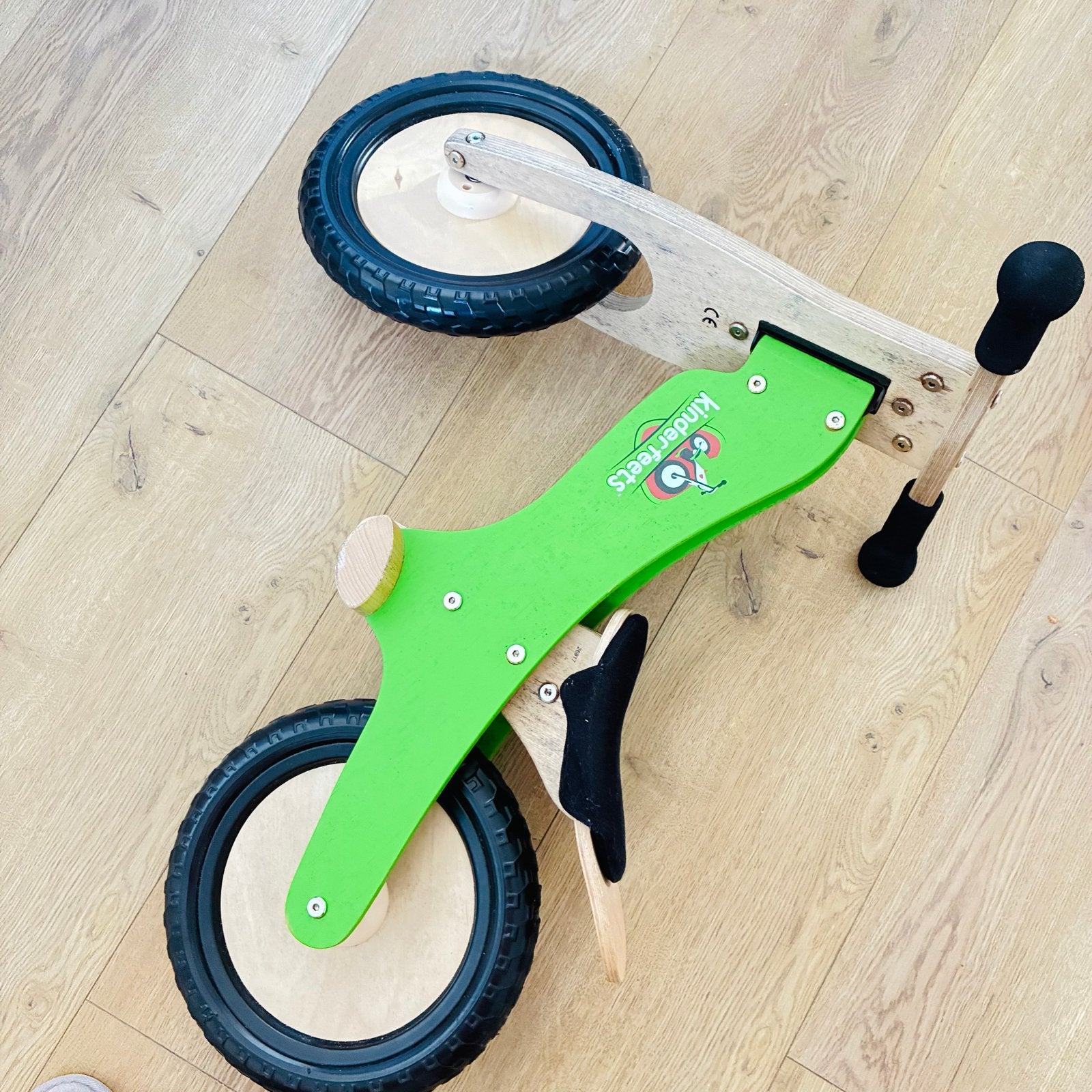 Kinderfeets Houten Loopfiets - Groen, Ophalen of Verzenden, Gebruikt, Minder dan 16 inch