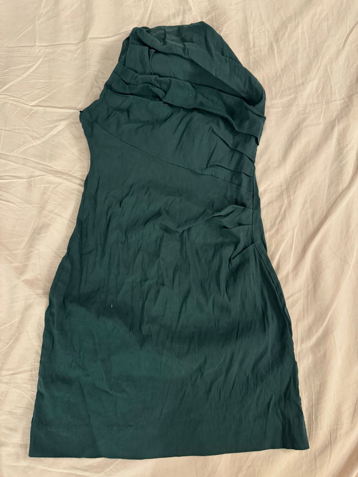 Zara Groene Jurk met Hoge Hals - Maat S, Kleding | Dames, Jurken, Ophalen of Verzenden, Zo goed als nieuw, Maat 36 (S), Groen