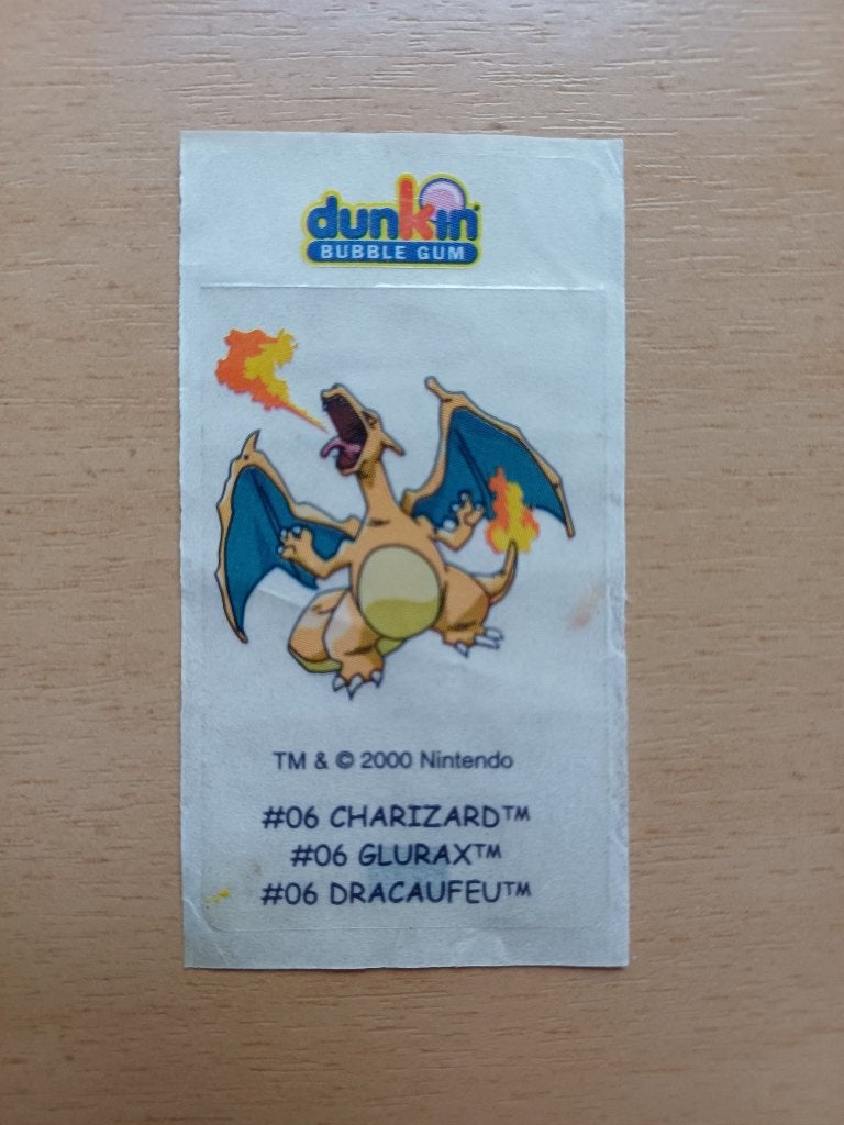 Pokémon -Charizard #06 Dunkin Bubble Gum Tattoo/Sticker-, Hobby en Vrije tijd, Verzamelkaartspellen | Pokémon, Verzenden, Zo goed als nieuw