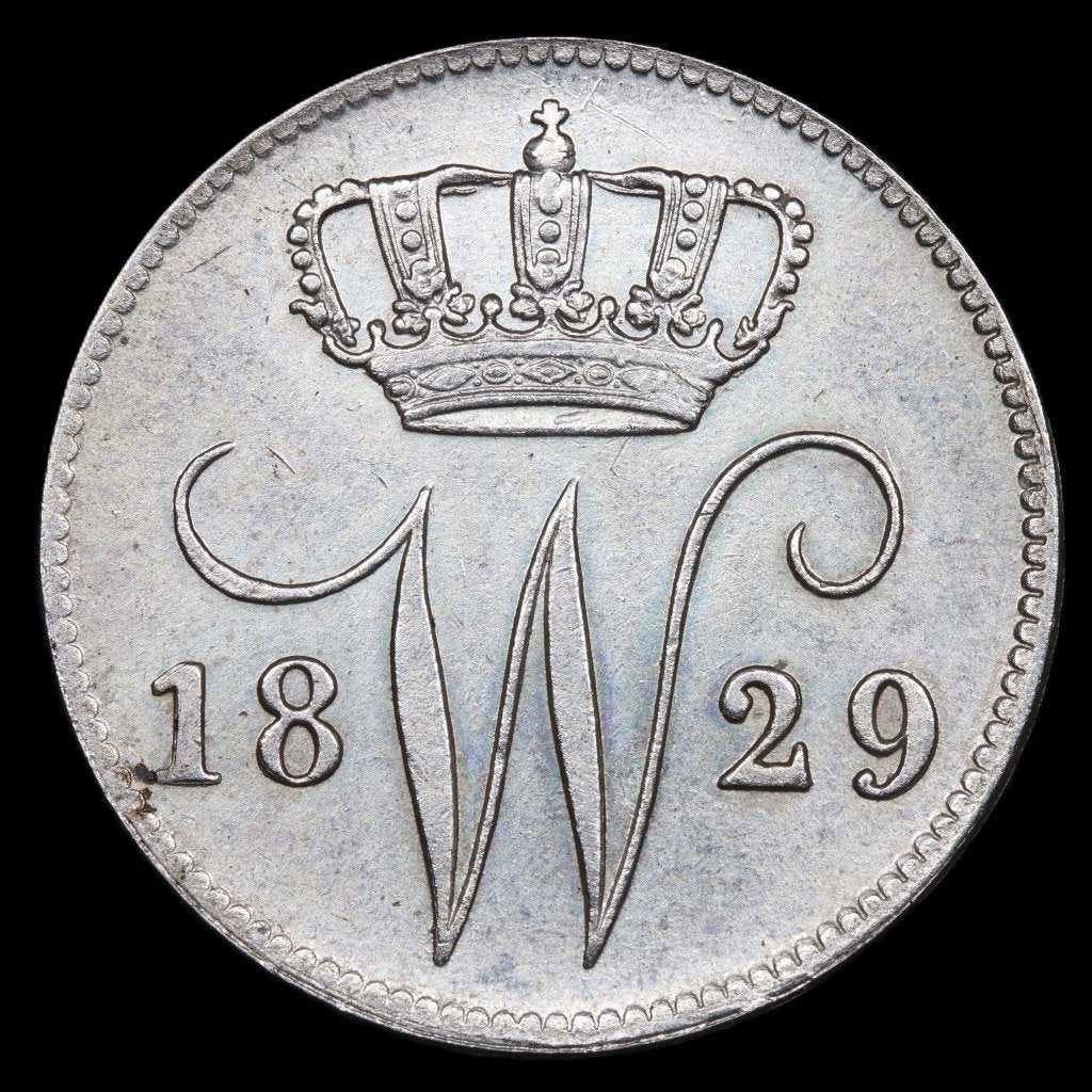 25 cent 1829 Brussel. Pr., Zilver, 25 cent, Ophalen of Verzenden, Koning Willem I