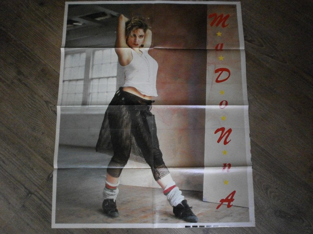 Mooie xl poster Madonna / Rolling Stones 1986., Verzenden, Zo goed als nieuw, A1 t/m A3, Muziek