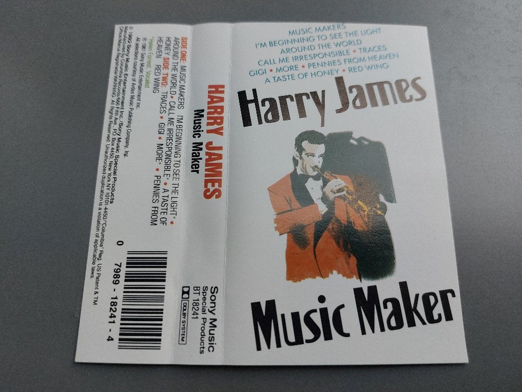HARRY JAMES - MUSIC MAKER (MC), 1 bandje, Ophalen of Verzenden, Zo goed als nieuw, Origineel