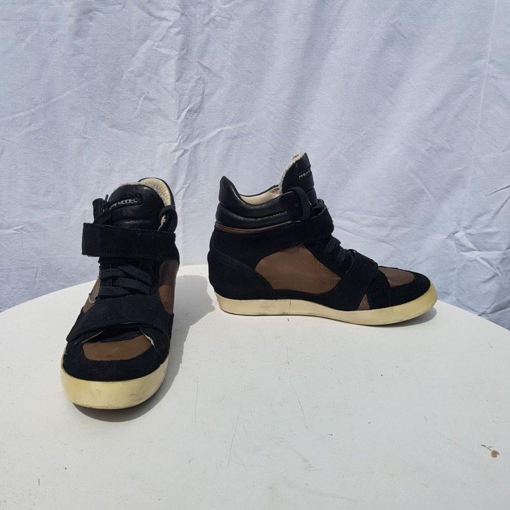 Stoere leren sneakers. mt 41.5 Merk Philippe Model, ., Zwart, Ophalen of Verzenden, .