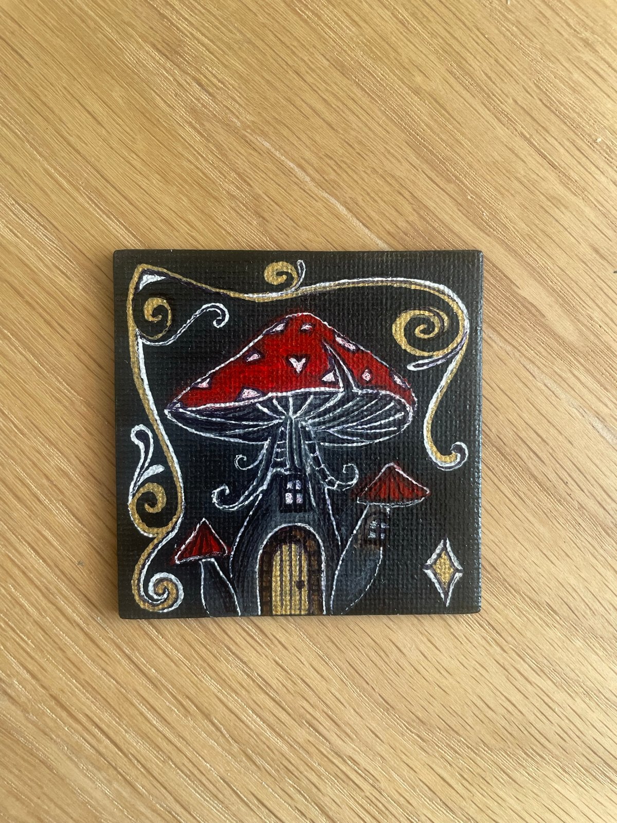 Handgeschilderde magneet paddenstoel, Ophalen of Verzenden, Nieuw, Overige typen