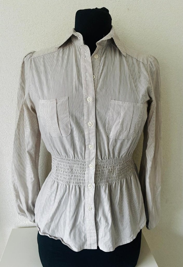 Victoriaanse dames blouse romantisch gestreept 36, Ophalen of Verzenden, Zo goed als nieuw, Maat 36 (S), Wit